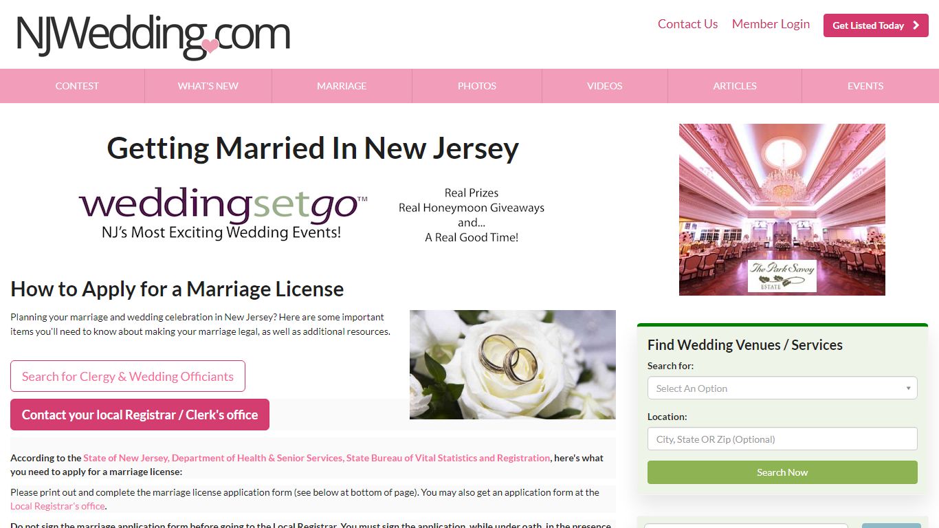 Getting Married: How to Apply For A Marriage License in NJ - NJWedding.com